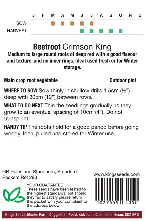 Kings Seeds Beetroot Crimson King
