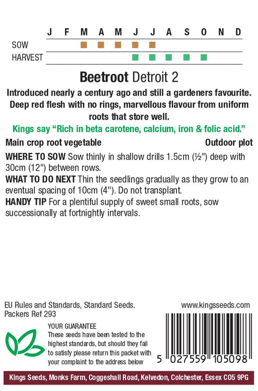 Kings Seeds Beetroot Detroit 2 Seeds