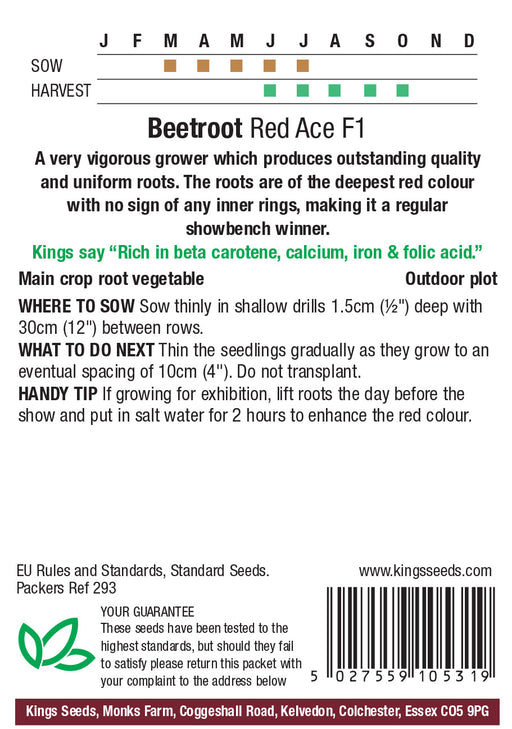 Kings Seeds Beetroot Red Ace F1 Seeds