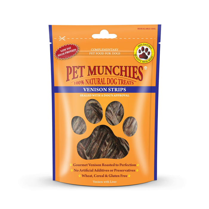 Pet Munchies Venison Strips 75g Dog Treats