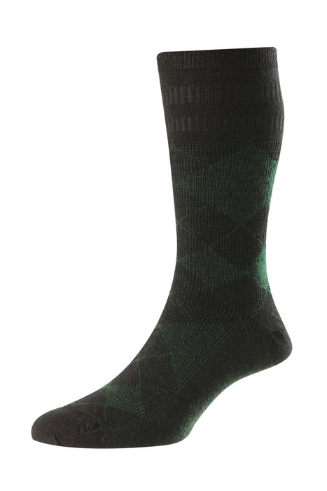 Argyle Wool Soft Top Black & Green 6-11