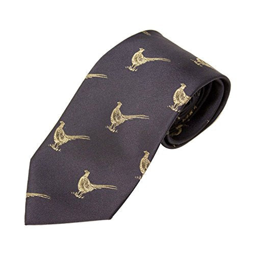 Bisley Silk Tie - Navy Pheasant 15