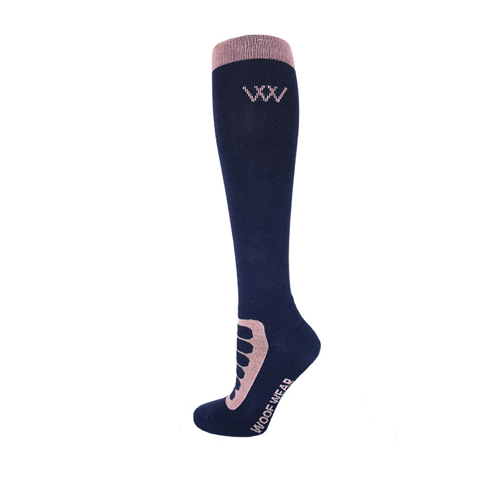 WoofWear Long Bamboo Tech Socks Navy & Rose