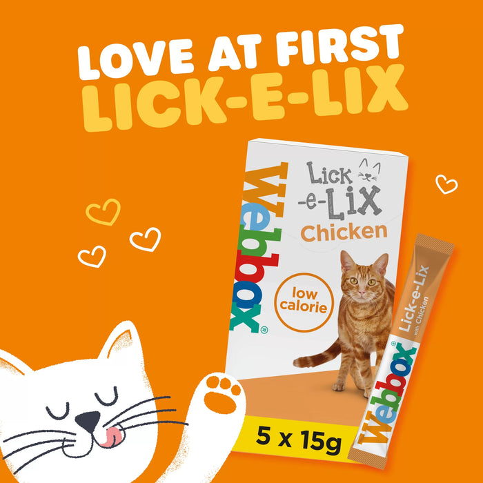 Webbox Lick-e-Lix Chicken Cat Treats - Pack of 8