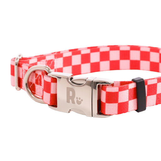 Checkerboard Pink & Red Collar