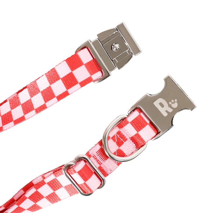 Checkerboard Pink & Red Collar