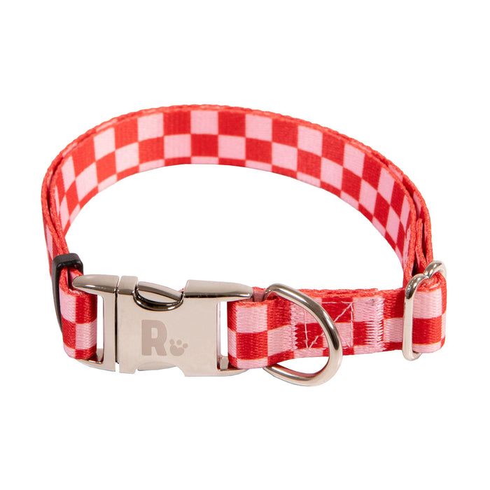 Checkerboard Pink & Red Collar