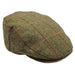 Kinloch Waterproof Tweed Flat Cap Olive & Red