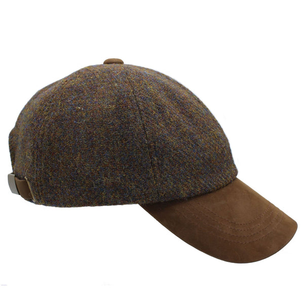 Glencairn Harris Tweed Leather Peak Walnut