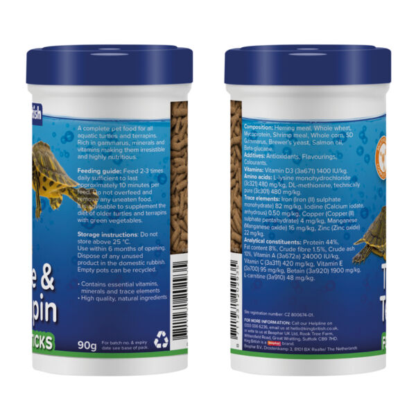 King British Turtle And Terrapin Sticks 90g