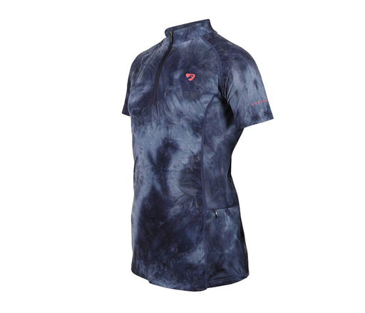 Aubrion Revive Young Rider Short Sleeve Base Layer Navy Tye Dye