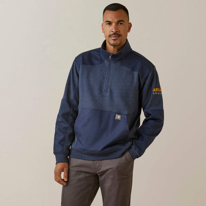 Ariat Rebar Workman Duracanvas 1/4 Zip Sweatshirt Navy