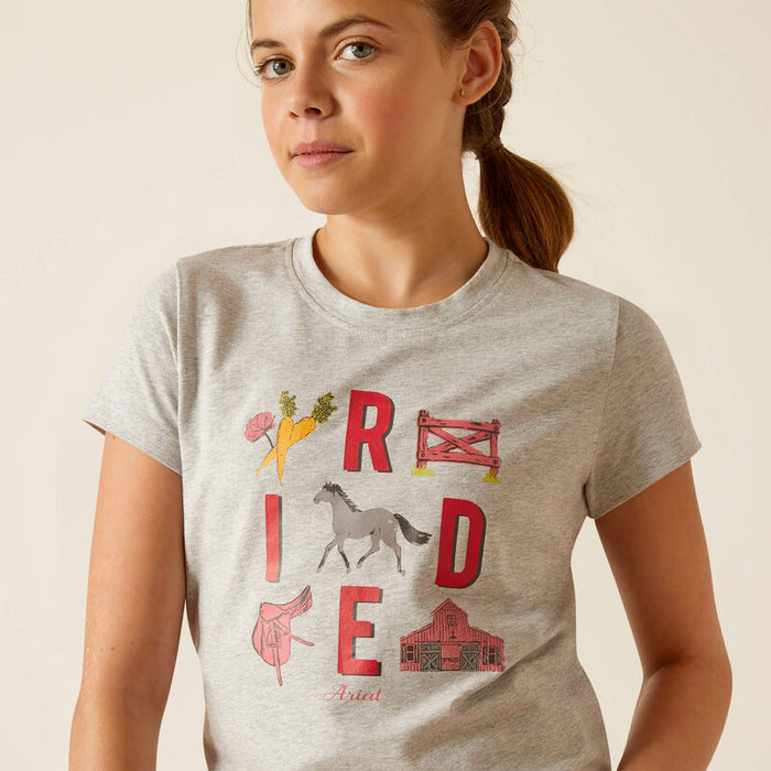 Ariat Youth Iconic Ride Tee Heather Grey