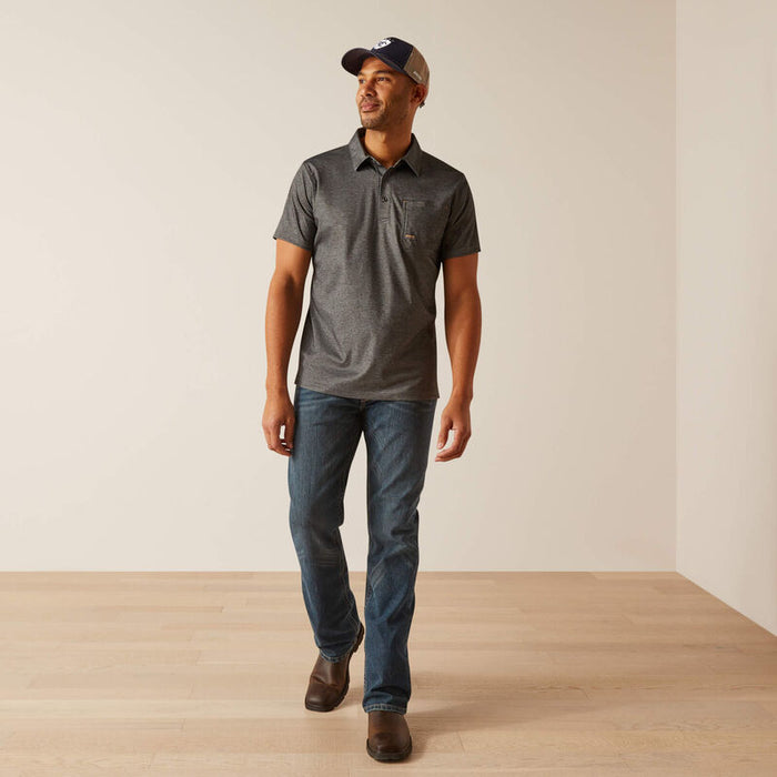 Ariat Rebar Foreman Polo Charcoal Heather