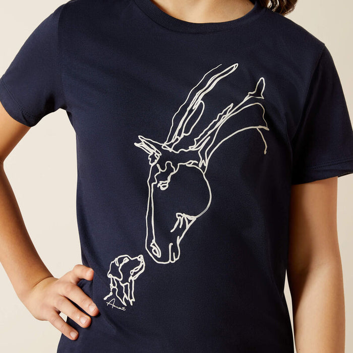 Ariat Youth Hay Girl T-Shirt Navy