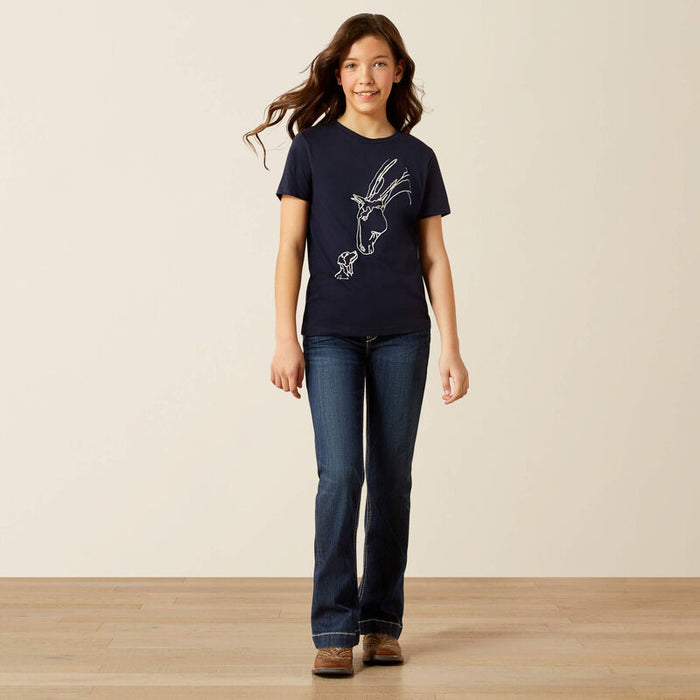 Ariat Youth Hay Girl T-Shirt Navy