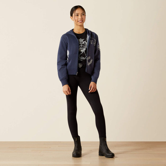 Ariat Youth Spiffy Full Zip Sweatshirt Navy
