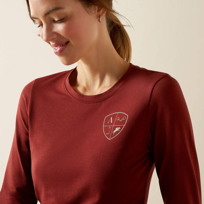 Ariat Women's Eq Icons Long Sleeved T-Shirt Madder Brown
