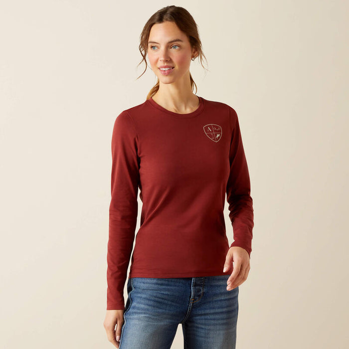 Ariat Women's Eq Icons Long Sleeved T-Shirt Madder Brown
