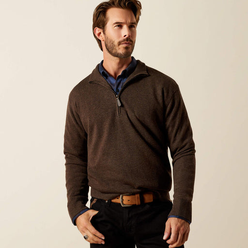 Ariat Bolinas 1/4 Zip Sweater Brown Heather
