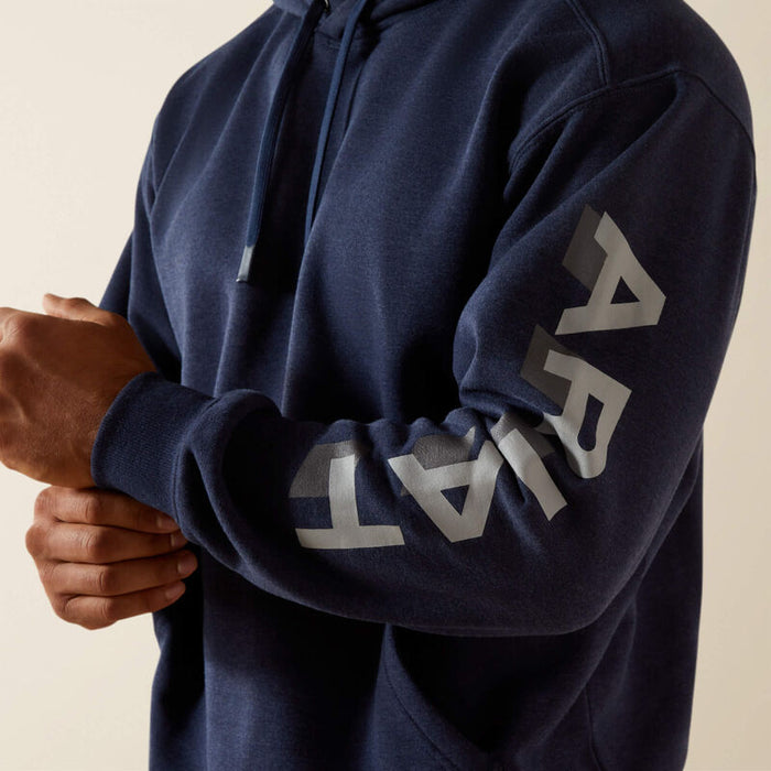 Ariat Rebar Lightweight Logo Hoodie Navy Heather & Alloy