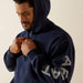 Ariat Rebar Lightweight Logo Hoodie Navy Heather & Alloy