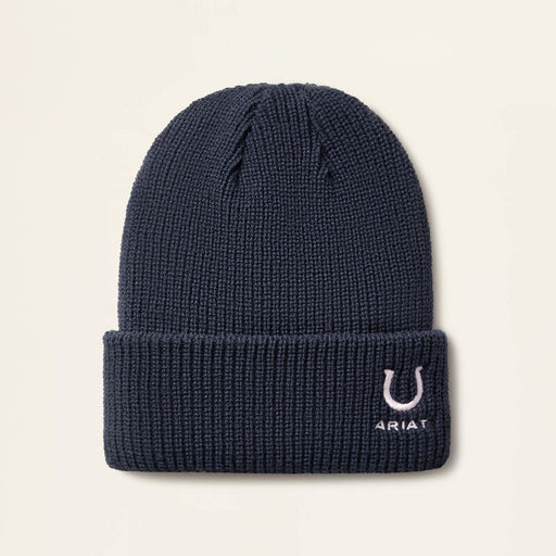 Ariat Youth Horse Shoe Navy Beanie