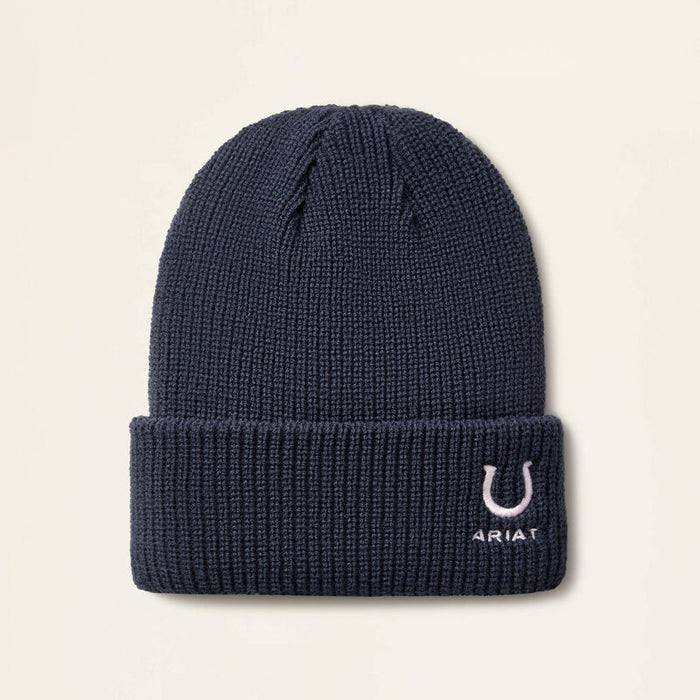 Ariat Youth Horse Shoe Navy Beanie