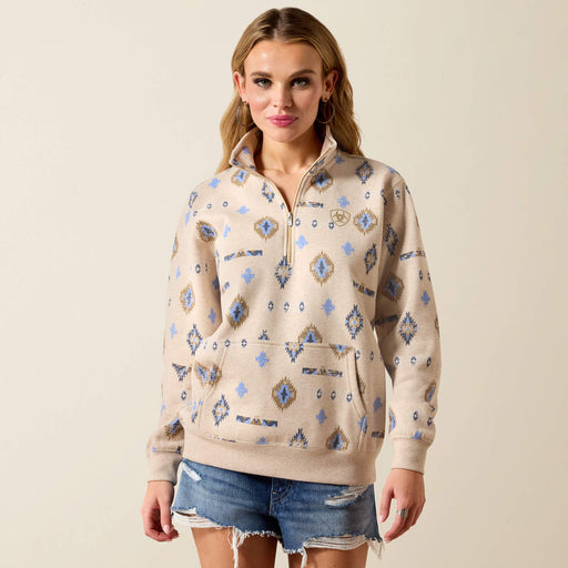 Ariat Sapphire 1/2 Zip Sweatshirt Oatmeal Heather