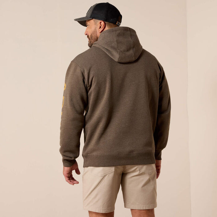 Ariat Rebar Lightweight Logo Hoodie Brown Heather & Wood Thrush