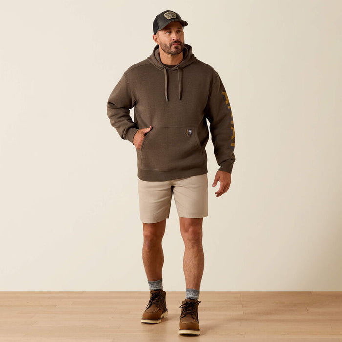 Ariat Rebar Lightweight Logo Hoodie Brown Heather & Wood Thrush