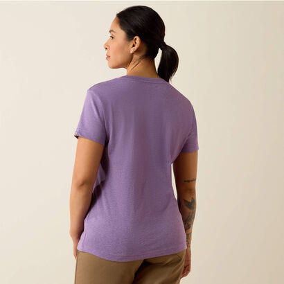 Ariat Rebar Cotton Strong Standard V-Neck T-Shirt Mulled Grape & Heather