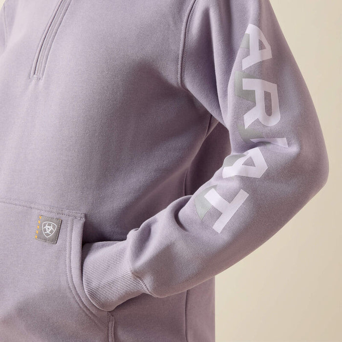 Ariat Rebar Lightweight 1/2 Zip Hoodie Purple Ash
