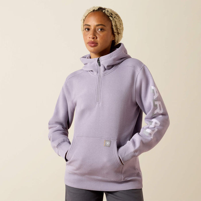 Ariat Rebar Lightweight 1/2 Zip Hoodie Purple Ash