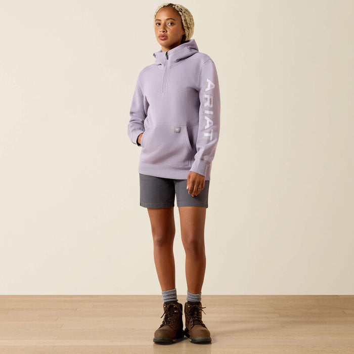 Ariat Rebar Lightweight 1/2 Zip Hoodie Purple Ash