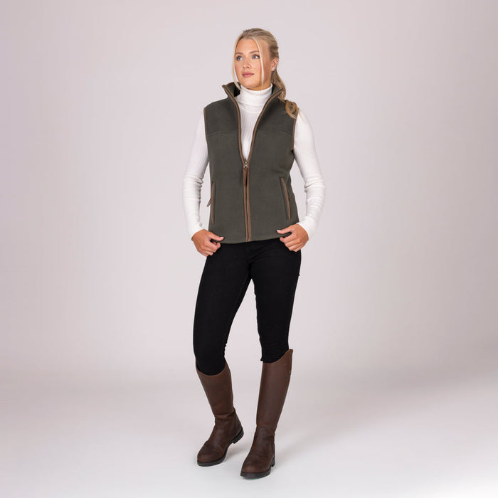 Aubrion Equestrian Fleece Gilet Green