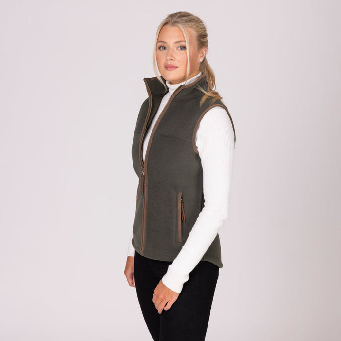 Aubrion Equestrian Fleece Gilet Green