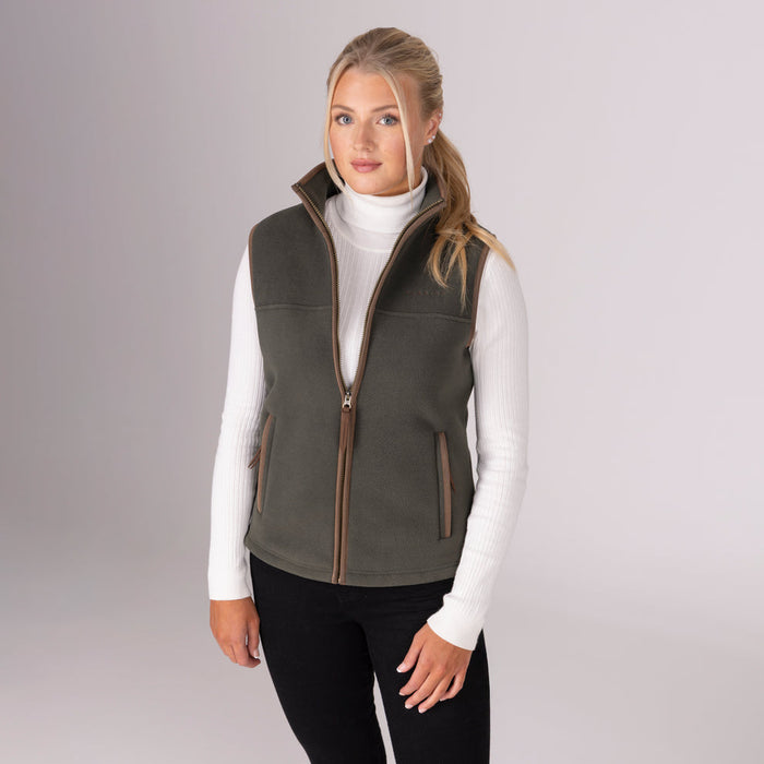 Aubrion Equestrian Fleece Gilet Green