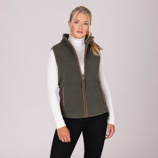 Aubrion Equestrian Fleece Gilet Green