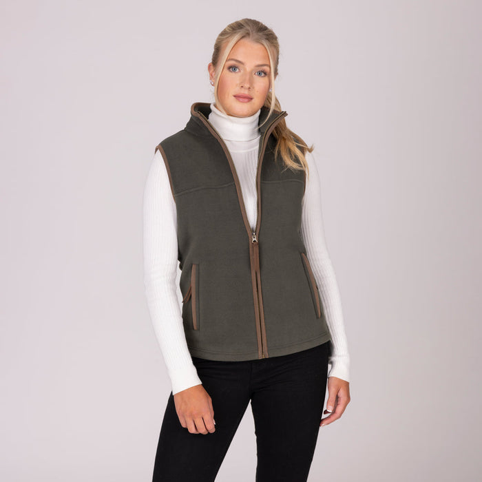 Aubrion Equestrian Fleece Gilet Green
