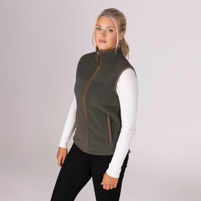 Aubrion Equestrian Fleece Gilet Green