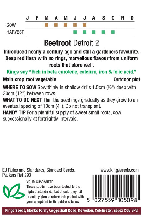 Kings Seeds Beetroot Detroit 2 Seeds