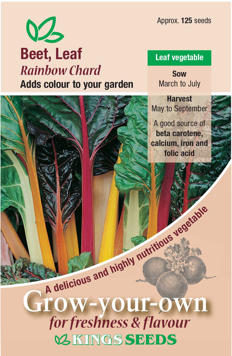 Kings Seeds Leaf Beet Rainbow Chard Seeds