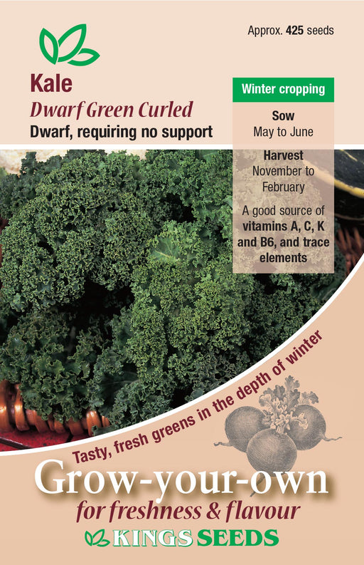 Kings Seeds Kale Dwarf Green Curled Seeds
