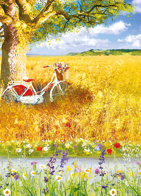 Country Cards Cornfield And Bike Card