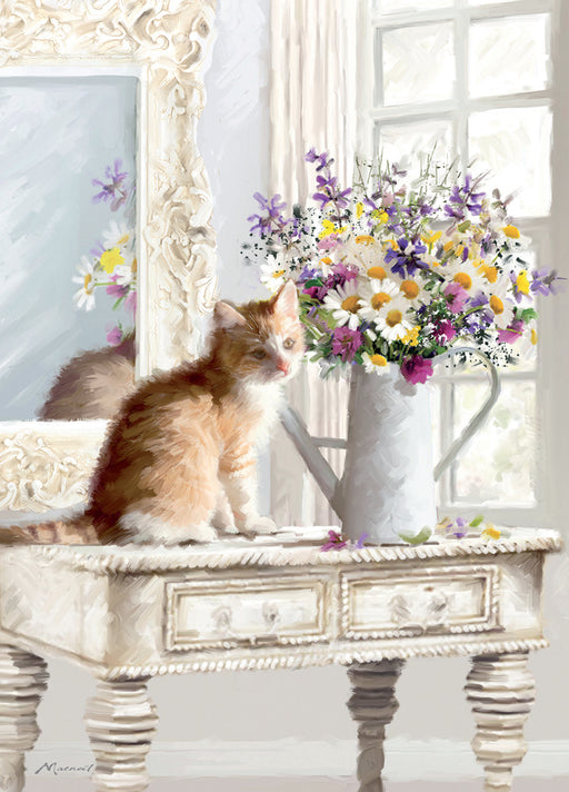Country Cards  Kitten On Dresser Card