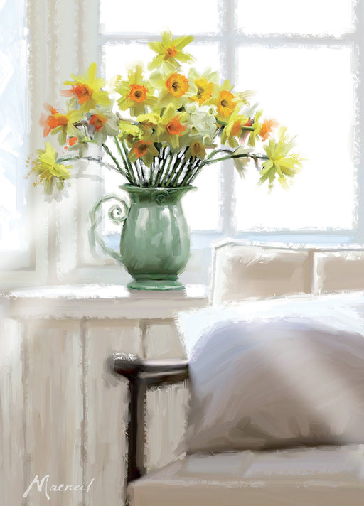 Country Cards  Daffodils In Jug Card
