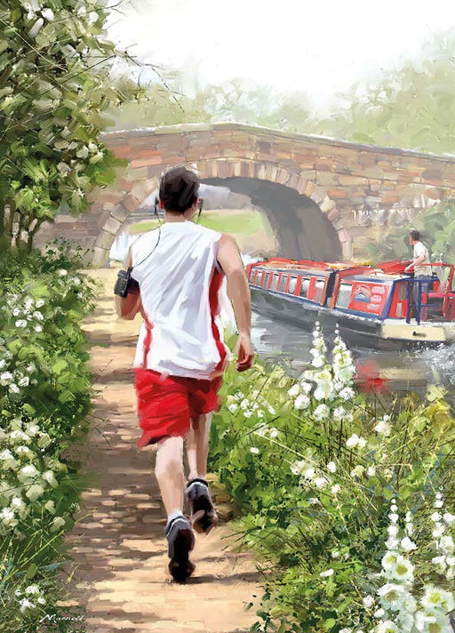 Country Cards  Canal Path Jogger Card