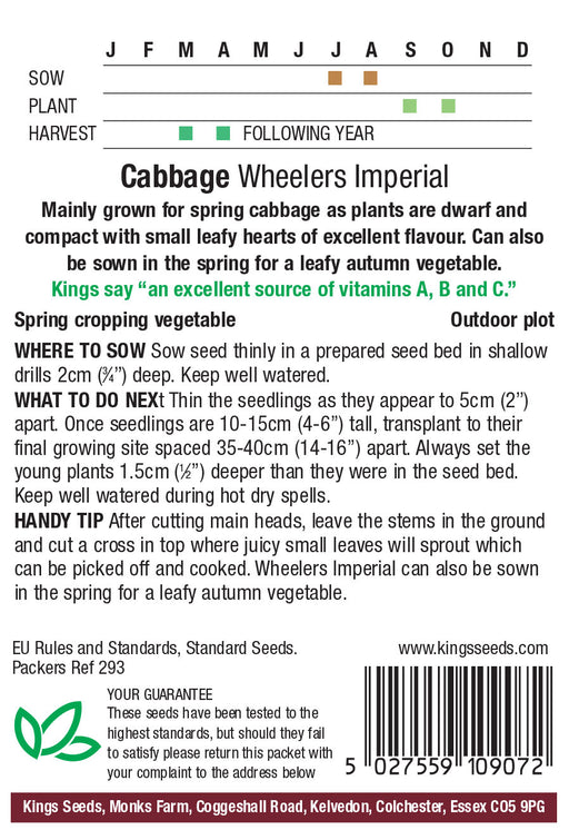 Kings Seeds Cabbage Wheelers Imperial Seeds