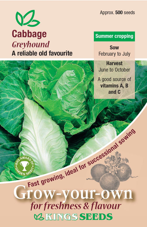 Kings Seeds Cabbage Greyhound RHS AGM Seeds